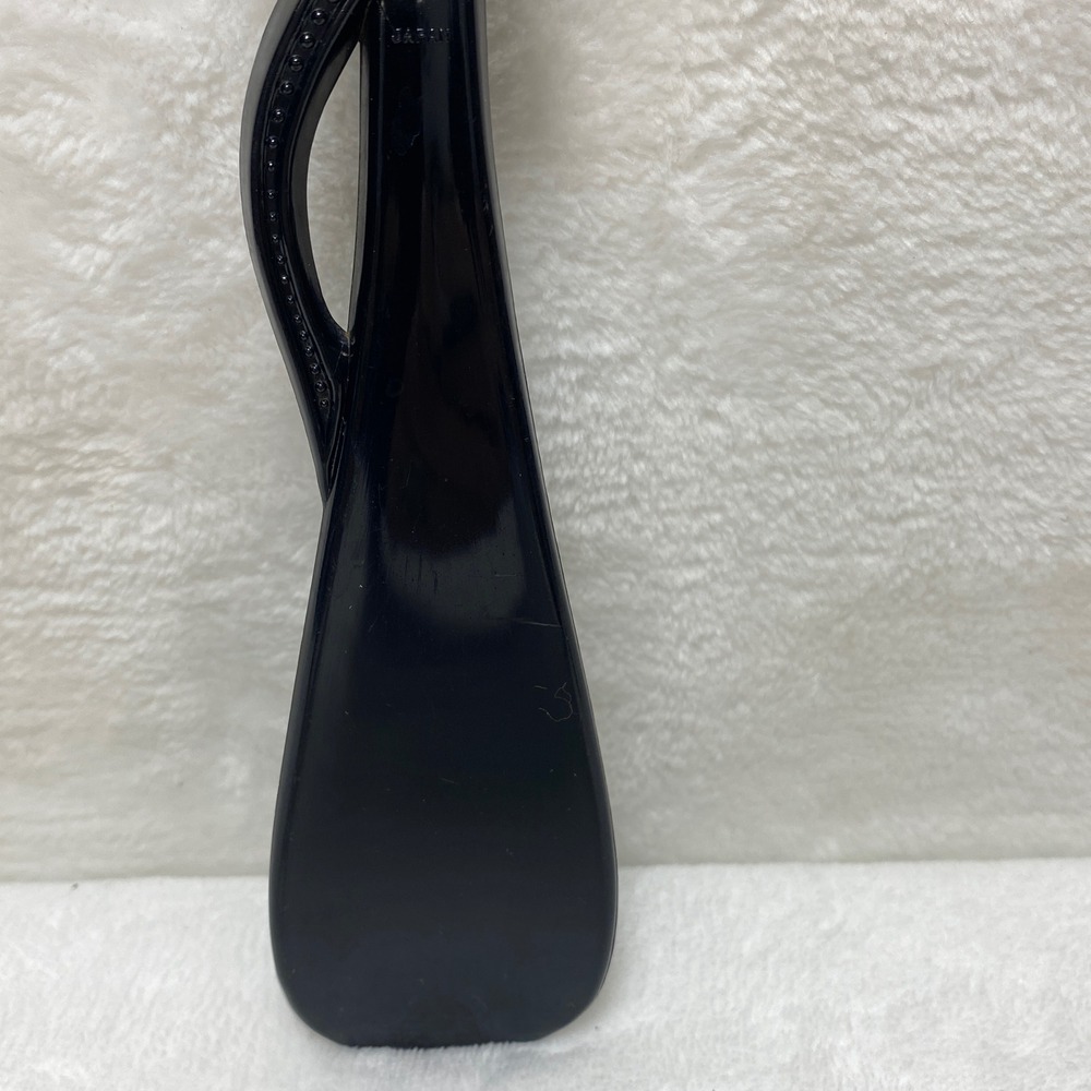 VTG Black Bakelite Lion's Head Shoe Horn Brass Ring Decorative Handle Japan - Picture 8 of 12